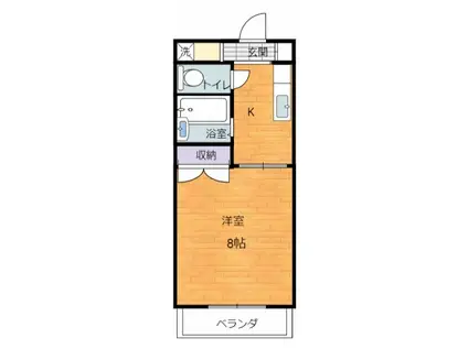 プルミエール南中里(1K/3階)の間取り写真