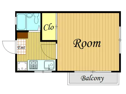 ときわハイツ(1K/1階)の間取り写真