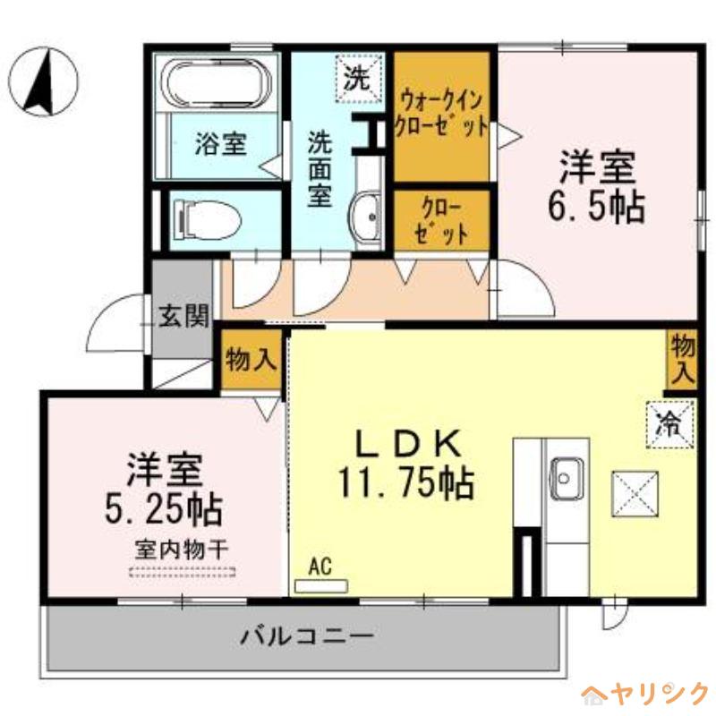 マーズクリスタル(2LDK/1階)の間取り写真