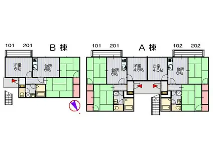 コートビレッジ(3DK/1階)の間取り写真