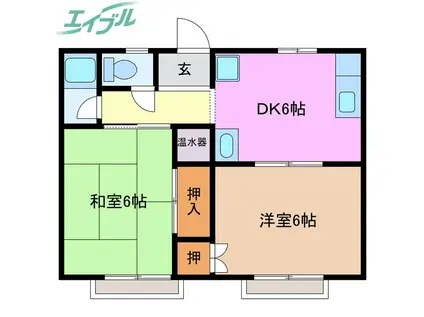 幸石コーポ(2DK/4階)の間取り写真