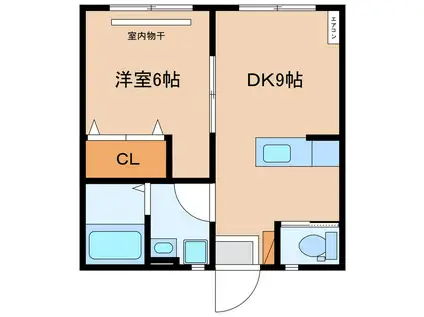 T・Hブランド(1DK/2階)の間取り写真