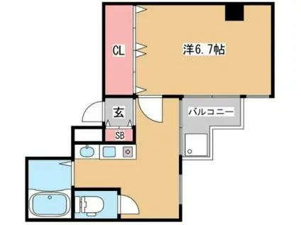 サンパレス21垂水(1DK/3階)の間取り写真