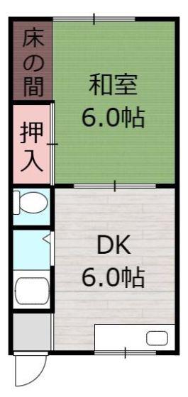 大成ビル(1DK/4階)の間取り写真