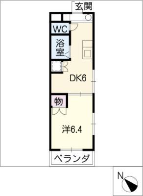 ユニオンハイツ日比野(1DK/4階)の間取り写真