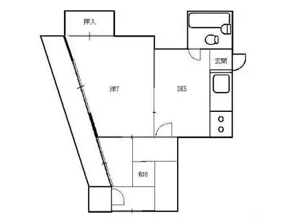 矢賀ビル(2DK/4階)の間取り写真