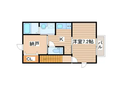 愛宕ヒルズII(1SK/1階)の間取り写真