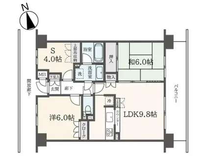 相武台西パークホームズ(2SLDK/10階)の間取り写真