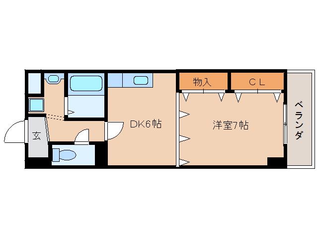 香芝木材弐番館(1DK/3階)の間取り写真