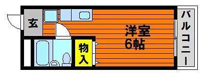 シルクハウスくらしき(1K/3階)の間取り写真