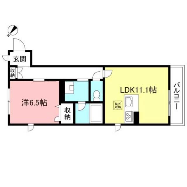 ヴェルデ上北沢(1LDK/2階)の間取り写真