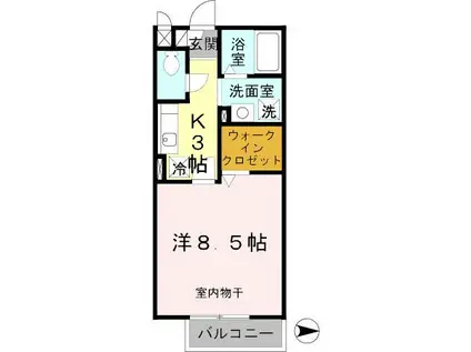 セジュール潤(1K/2階)の間取り写真