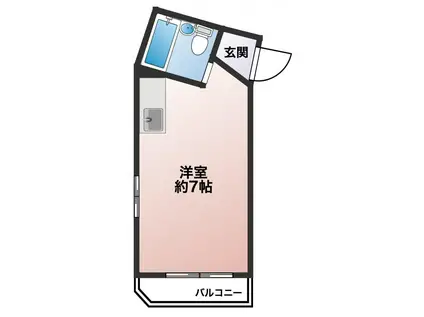 ウイング志木(ワンルーム/4階)の間取り写真