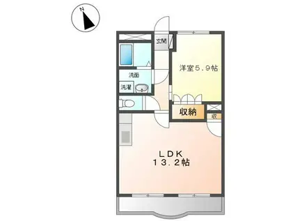 パロ・アルトA(1LDK/1階)の間取り写真