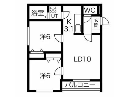 PRIMAVERA プリマヴェーラ(2LDK/4階)の間取り写真