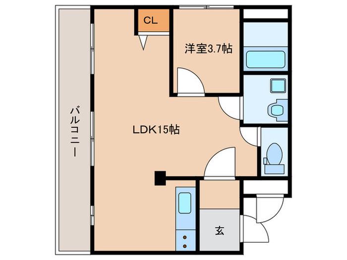 京町プレイスレジデンスI(1LDK/3階)の間取り写真