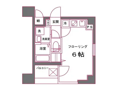 グリフィン・東銀座(ワンルーム/8階)の間取り写真