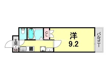 BEL AIR住吉(1K/2階)の間取り写真