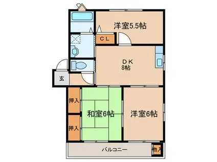 DANK・中山(3DK/1階)の間取り写真