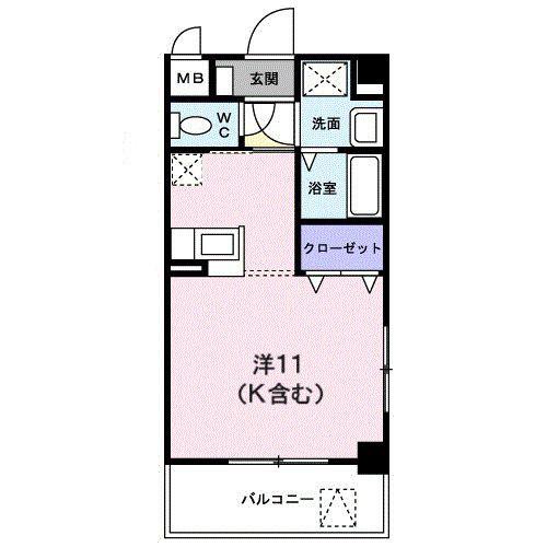 カルフール緑井(ワンルーム/2階)の間取り写真