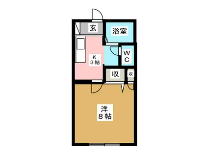 スゥイートハイツ(1K/1階)の間取り写真