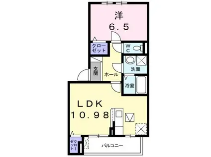 ローレルコート高津Ⅱ(1LDK/1階)の間取り写真