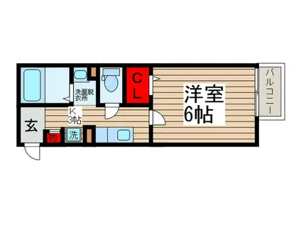 ポラリス(1K/2階)の間取り写真