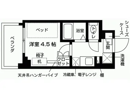 キャンパスヴィレッジ西宮門戸厄神(ワンルーム/5階)の間取り写真