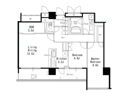 MFPR目黒タワー(2SLDK/2階)の間取り写真