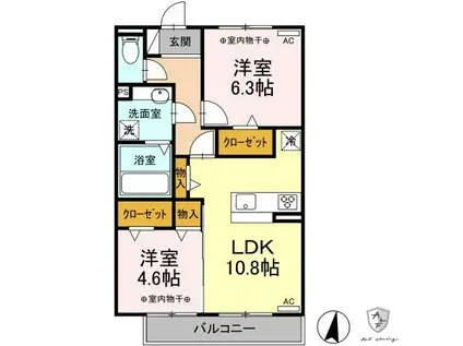 ANETTO(2LDK/1階)の間取り写真