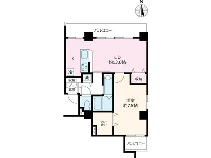 フラワーフラッツ(1LDK/2階)の間取り写真