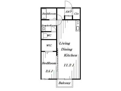 プランドール(1LDK/1階)の間取り写真