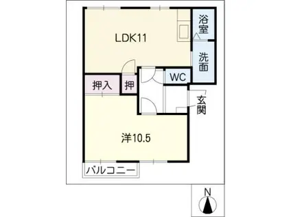 GRANDIEL I(1LDK/1階)の間取り写真