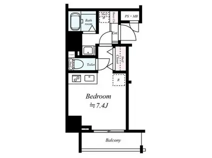 クレヴィスタ戸越銀座(ワンルーム/7階)の間取り写真