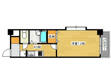 グランディールM(1K/5階)の間取り写真