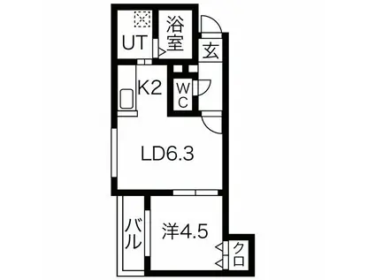 HOPE N8/E8 ホープ(1LDK/3階)の間取り写真