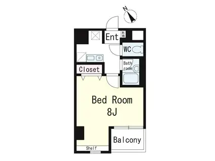 ウエストサイド(1K/1階)の間取り写真