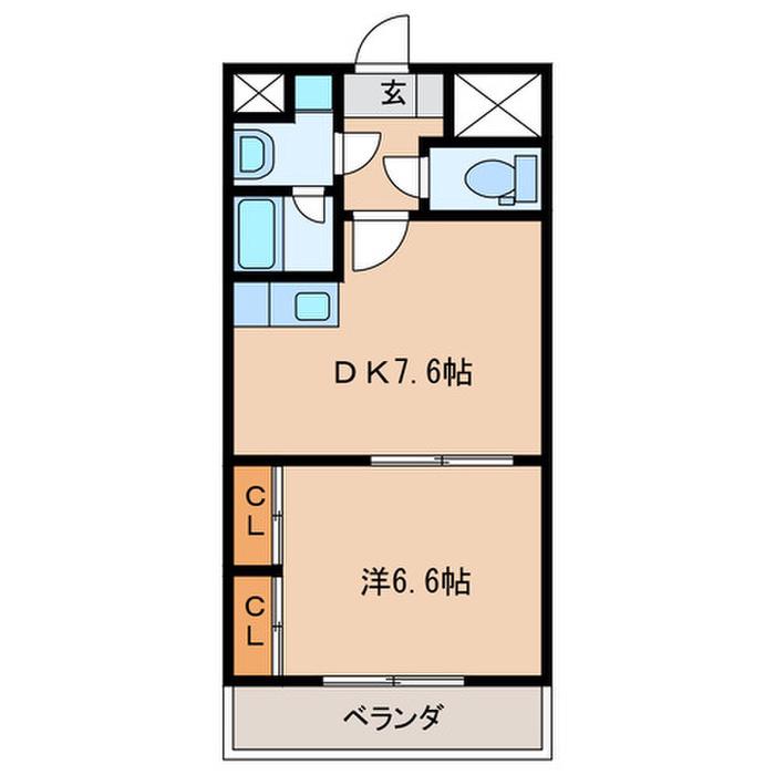 ミュゼドゥエトワール(1DK/5階)の間取り写真