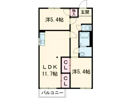 東方ハイム(2LDK/1階)の間取り写真