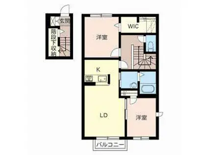 シャーメゾン秋山C(2LDK/2階)の間取り写真