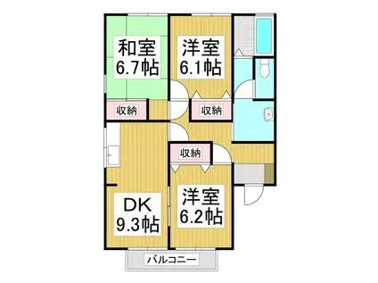 ピエス中條(3DK/2階)の間取り写真