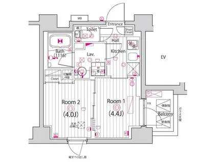 ガーラ・プレシャス新小岩(2K/3階)の間取り写真