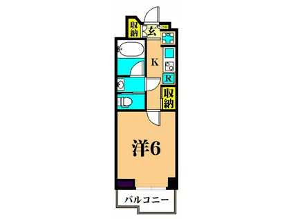 三越ゼームス坂マンション(1K/3階)の間取り写真