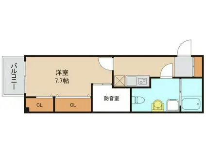 BCASA CIELO(1K/3階)の間取り写真