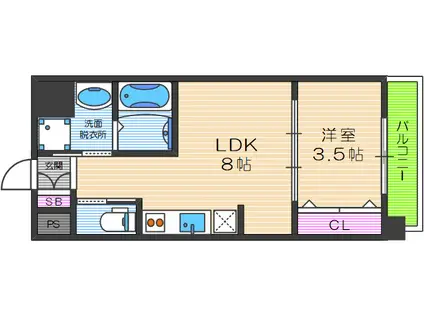 FDS NOVA(1LDK/3階)の間取り写真