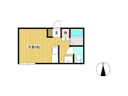 コーポ美くに(ワンルーム/2階)の間取り写真