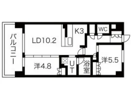 アーバンパーク淡路(2LDK/6階)の間取り写真