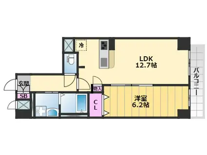 アイオライト(1LDK/1階)の間取り写真
