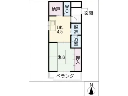 メゾンツヅキ(1DK/3階)の間取り写真