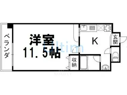 MILLENNIA IKU(1K/2階)の間取り写真